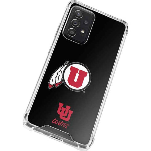 Utah Circle and Feather on Black Galaxy A72 5G Clear Case